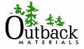 'Outback Materials' with green trees in the background